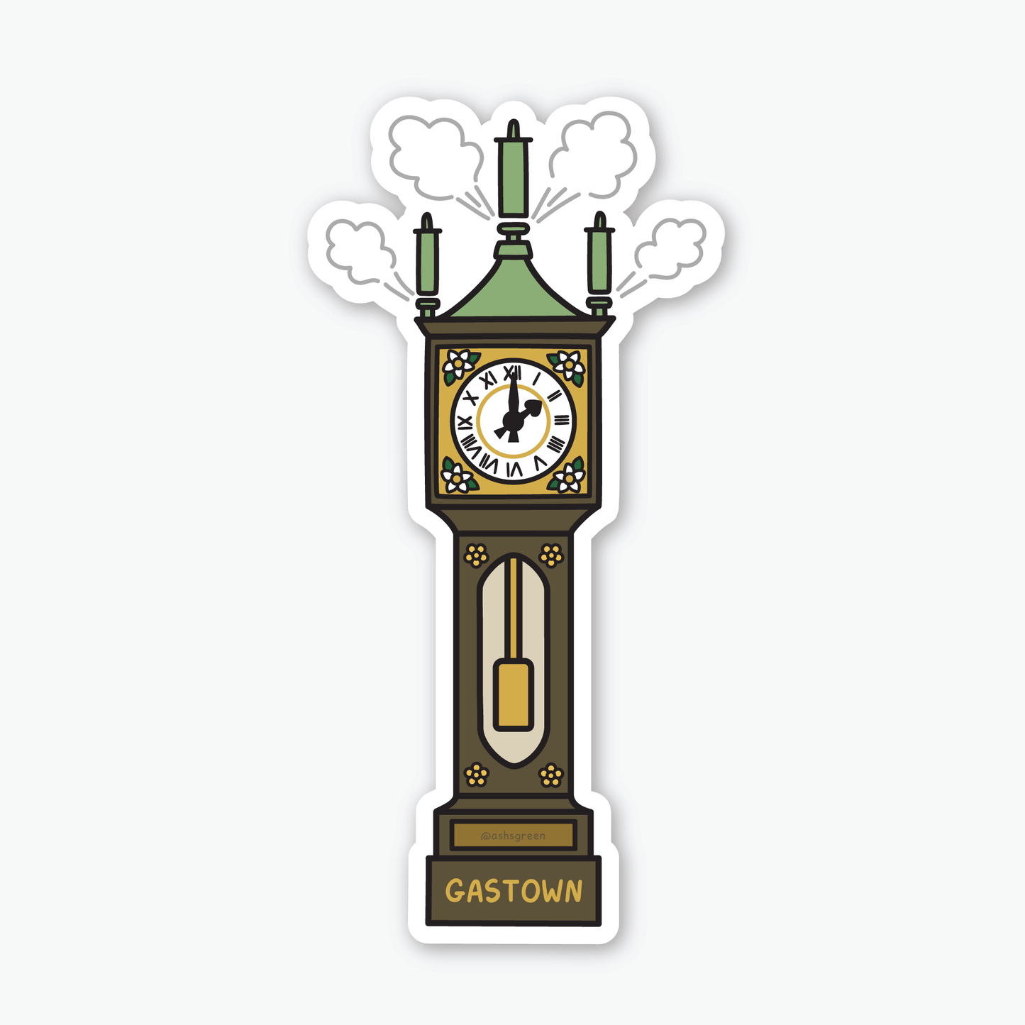 Gastown Steam Clock - Vinyl Sticker