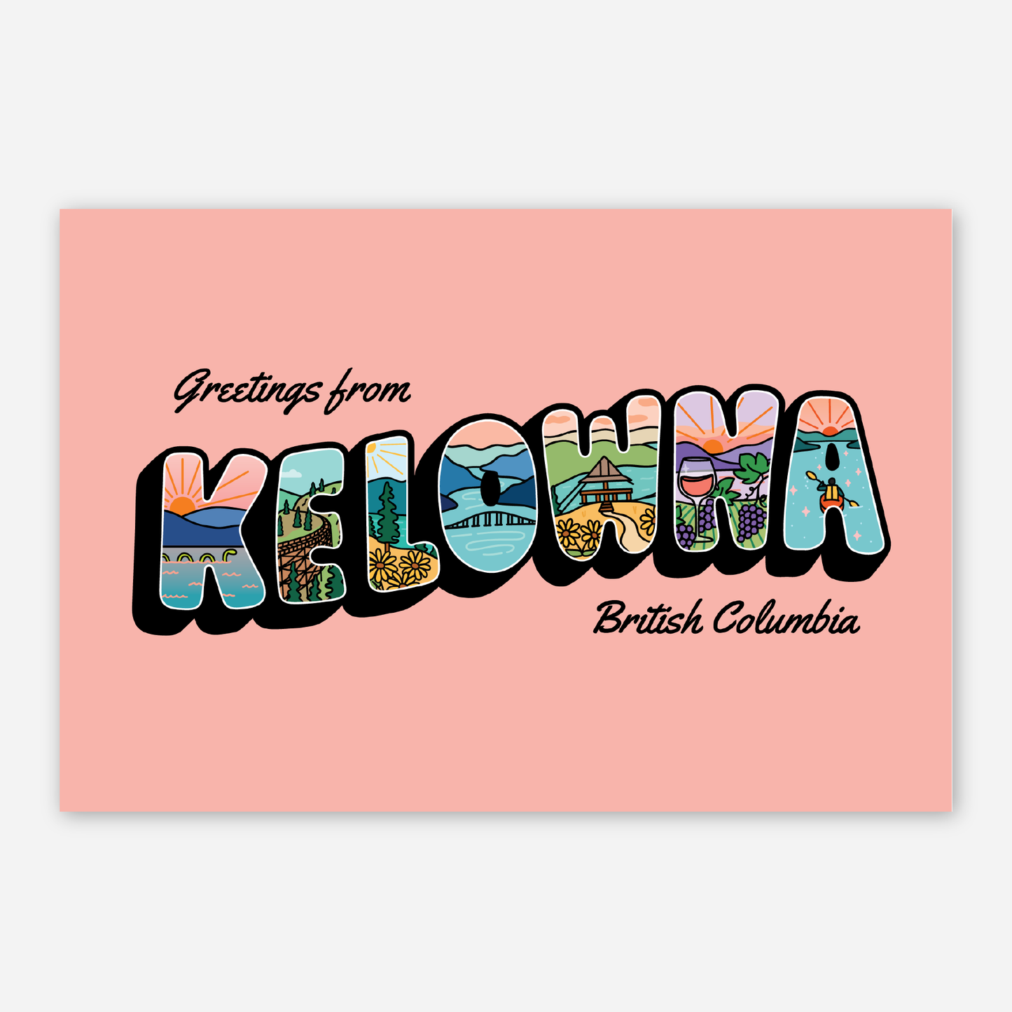 'Greetings from Kelowna' - Postcard