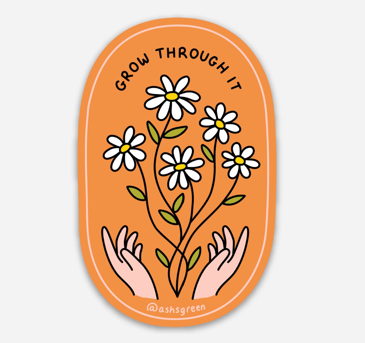 Grow Through It (Orange) - Vinyl Sticker