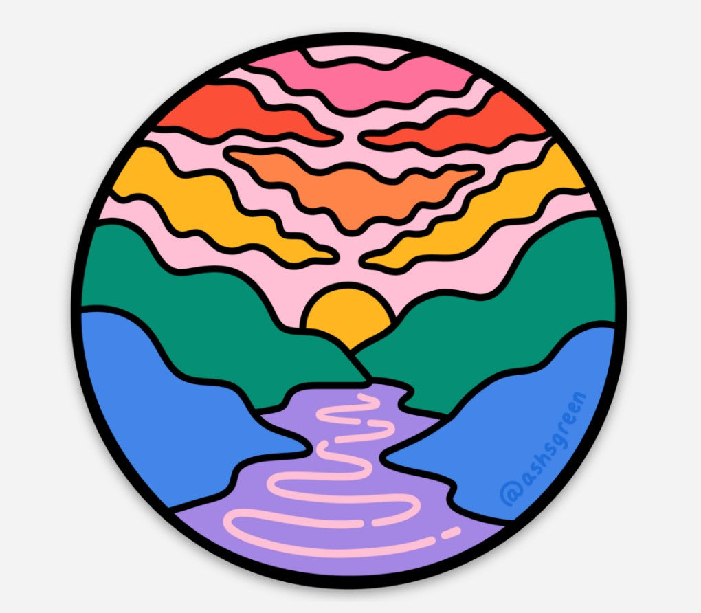 Rainbow Okanagan Sunset - Vinyl Sticker