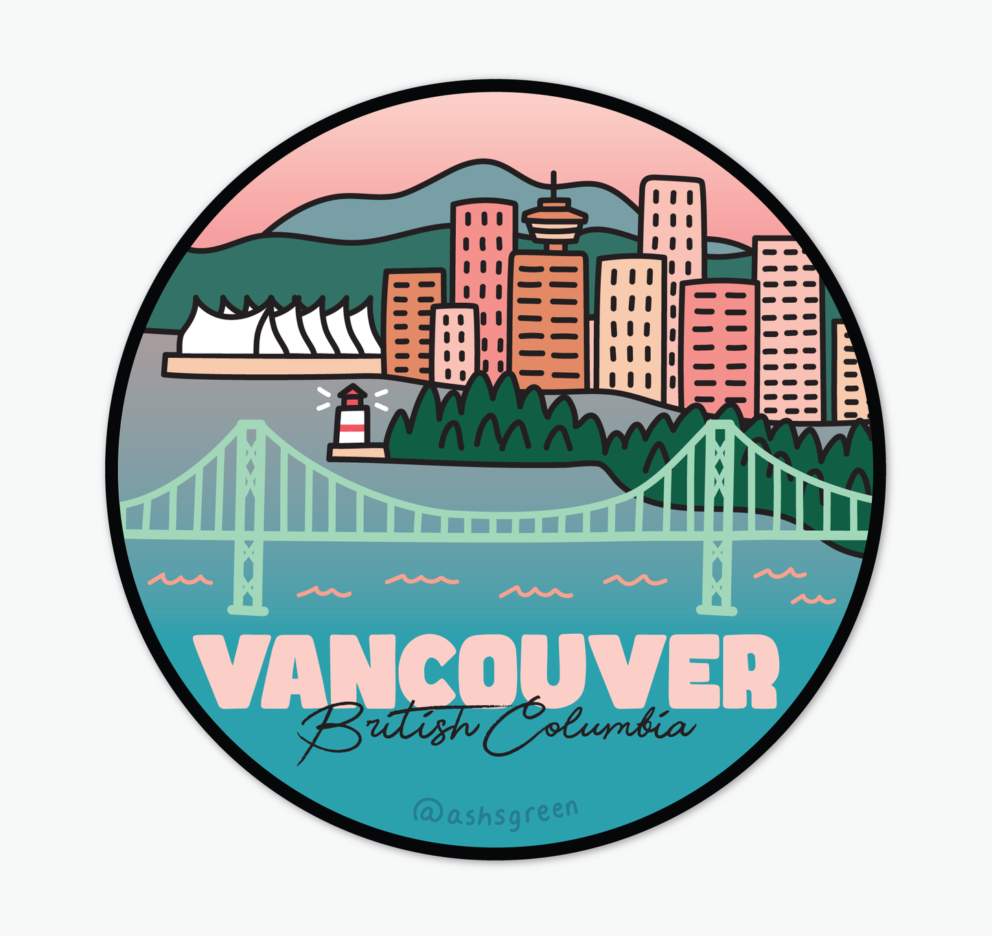 Vancouver, BC - Vinyl Sticker