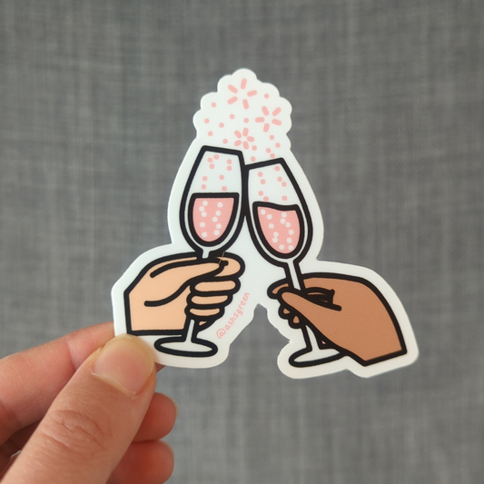 Champagne Toast - Vinyl Sticker