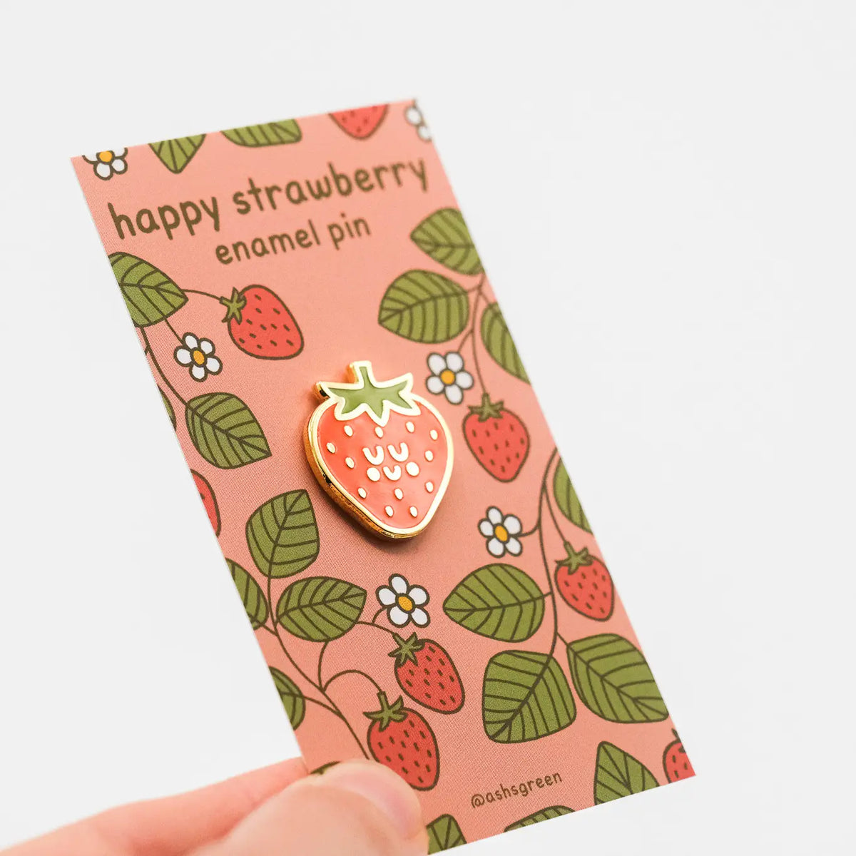 Happy Strawberry Enamel Pin 🍓