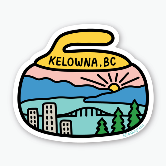 Kelowna Curling Rock - Vinyl Sticker