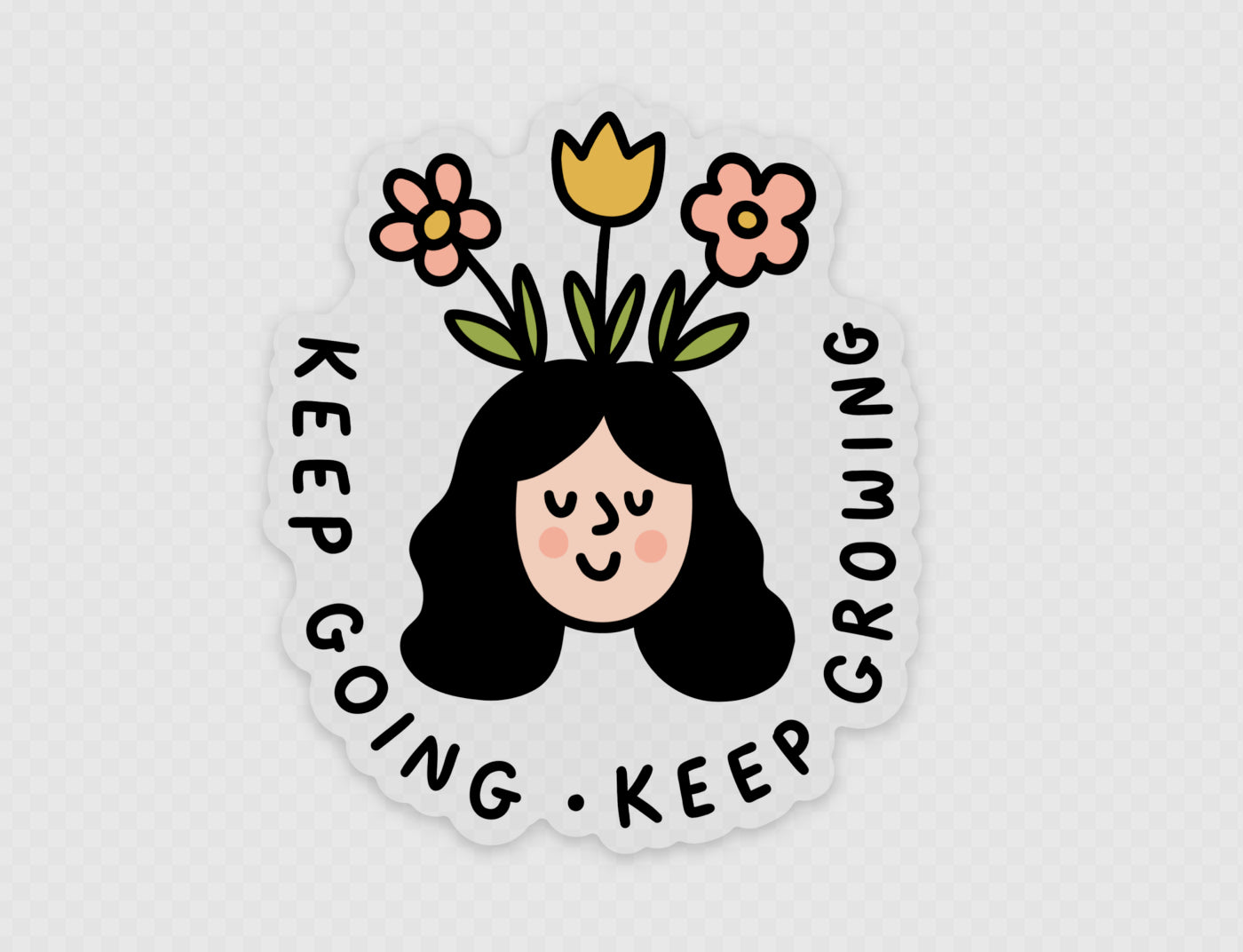 Keep Going, Keep Growing - Clear Sticker