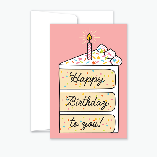 Happy Birthday - Cake Slice Greeting Card