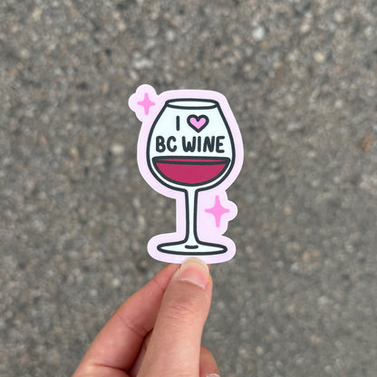 I Heart BC Wine - Vinyl Sticker