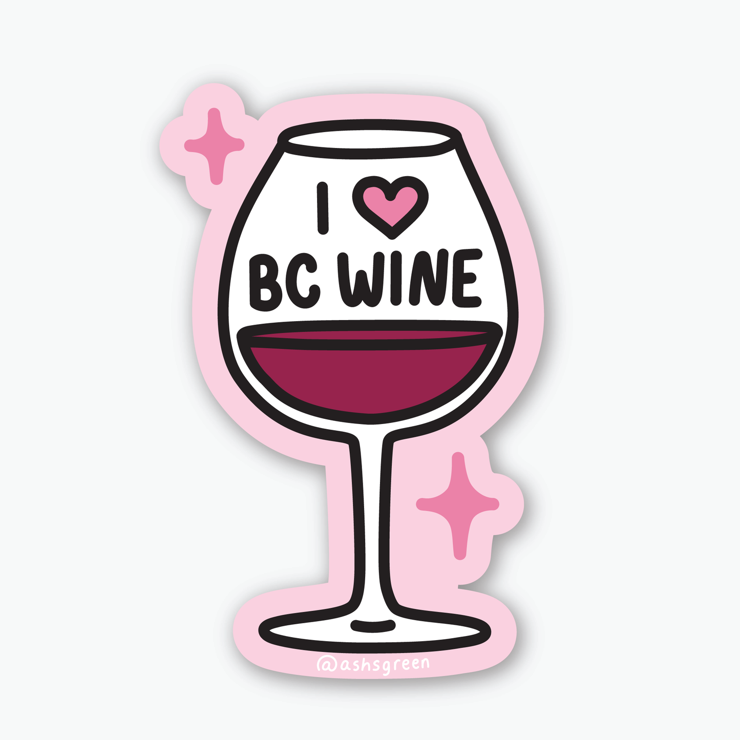 I Heart BC Wine - Vinyl Sticker