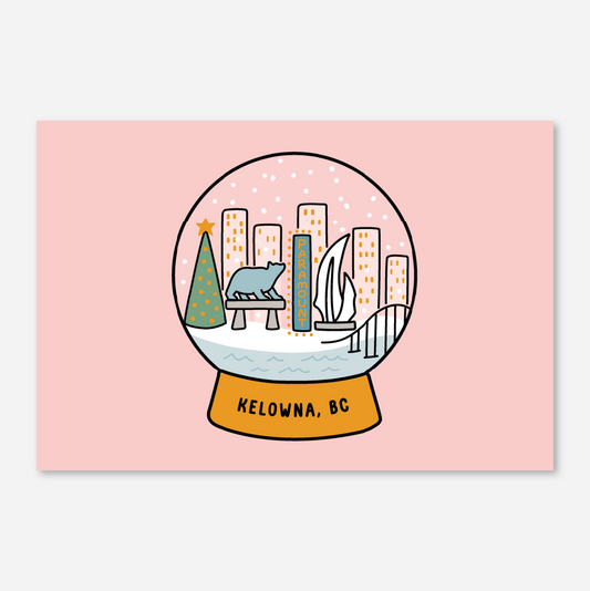 Kelowna Snow Globe - Postcard