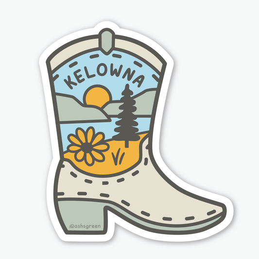 Kelowna Cowboy Boot - Vinyl Sticker