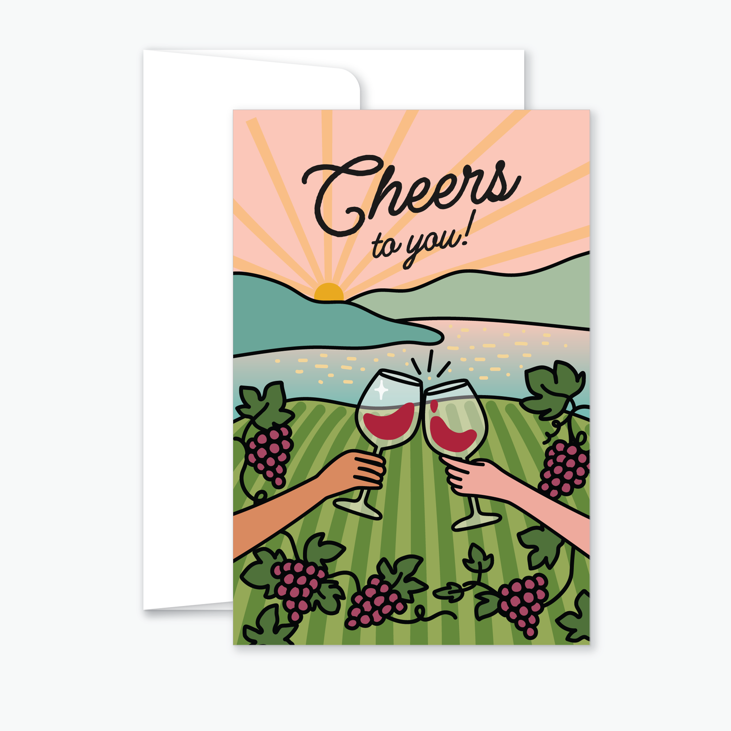 Cheers to you 🥂 - Vineyard Greeting Card
