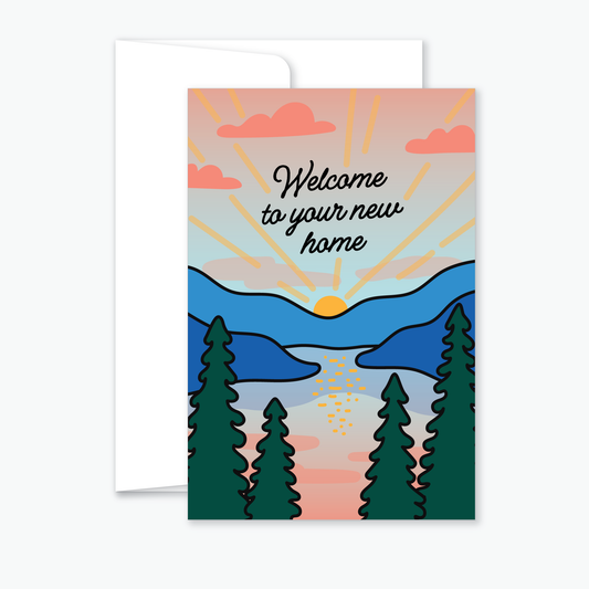 Welcome to your New Home - Okanagan Sunset greeting card