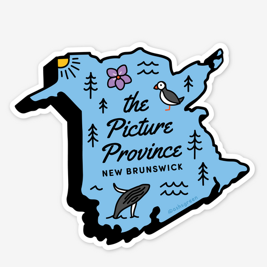 New Brunswick, the Picture Province - Vinyl Sticker