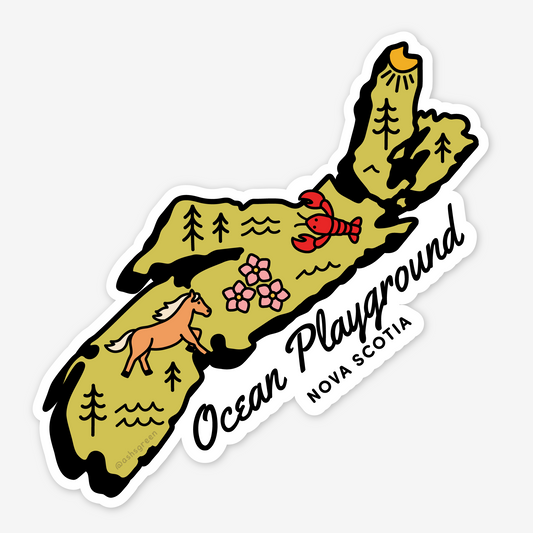 Nova Scotia, Ocean Playground - Vinyl Sticker