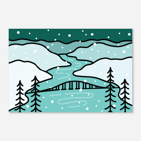 Okanagan Lake Bridge (winter) - Postcard