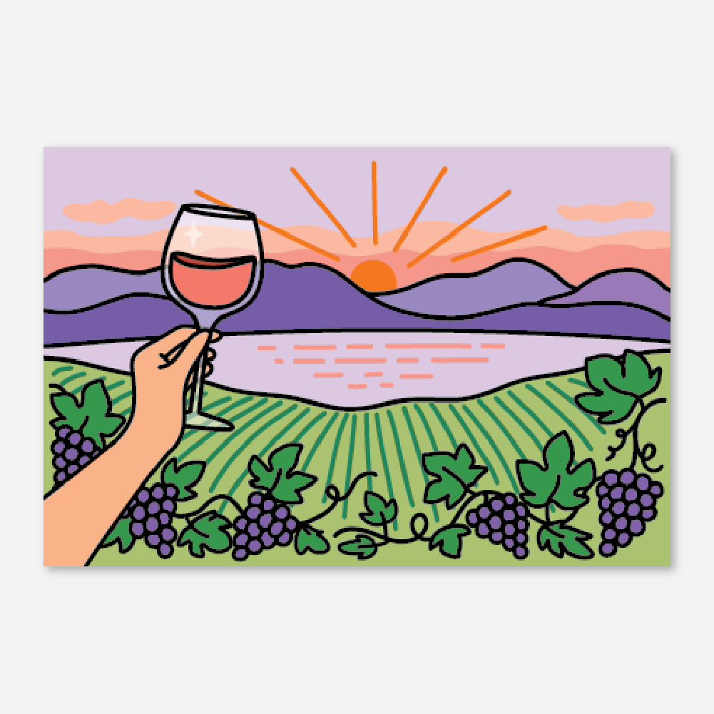 Okanagan Vineyard - Postcard