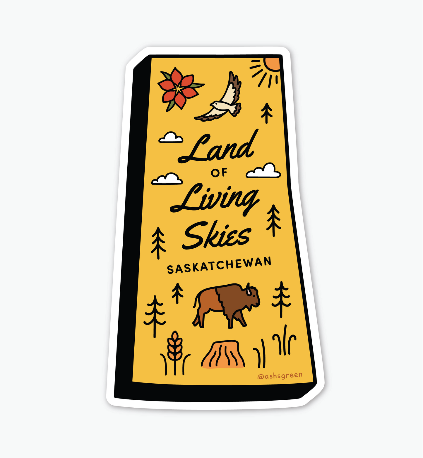 Saskatchewan, Land of Living Skies - Vinyl Sticker