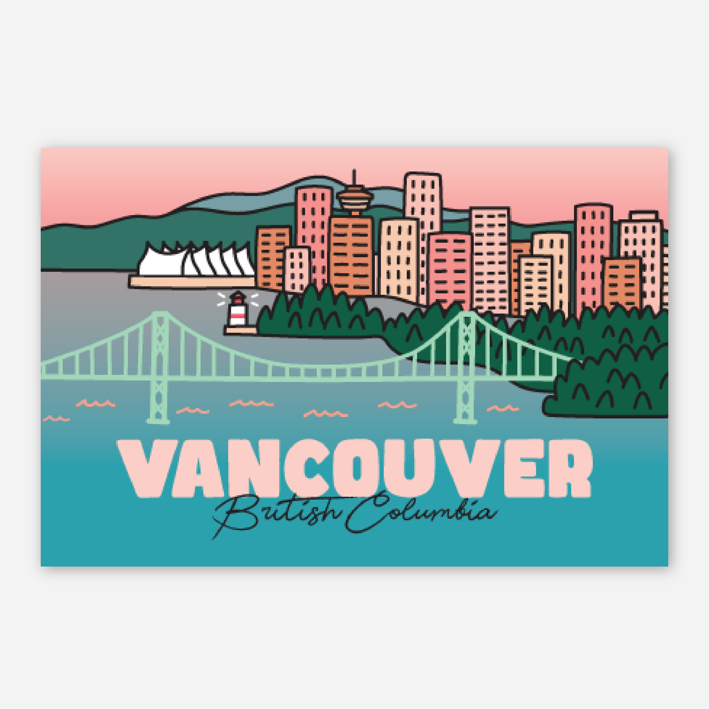 Vancouver, BC - Skyline Postcard