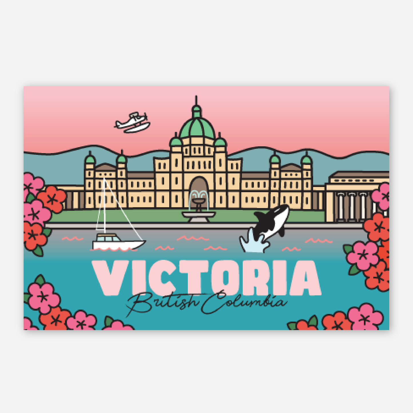 Victoria, BC - Waterfront Postcard