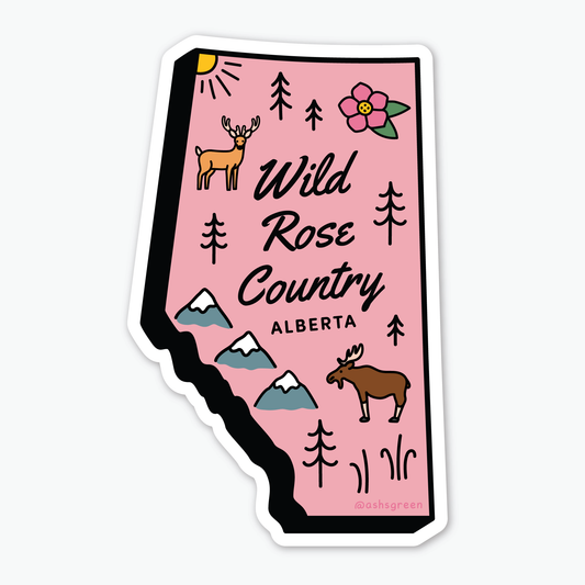 Alberta, Wild Rose Country - Vinyl Sticker