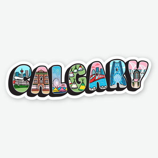 'Calgary' Postcard Style Vinyl Sticker