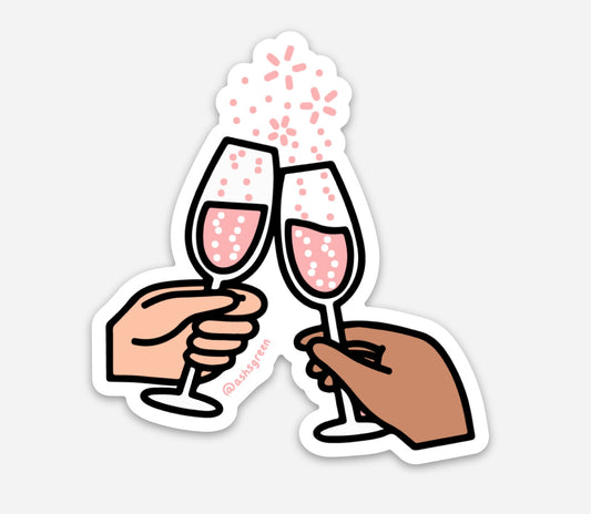 Champagne Toast - Vinyl Sticker