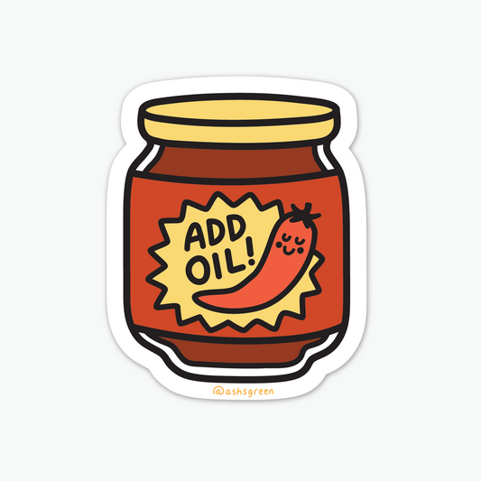'Add Oil' Chilli Oil - Vinyl Sticker (Hong Kong Collection)