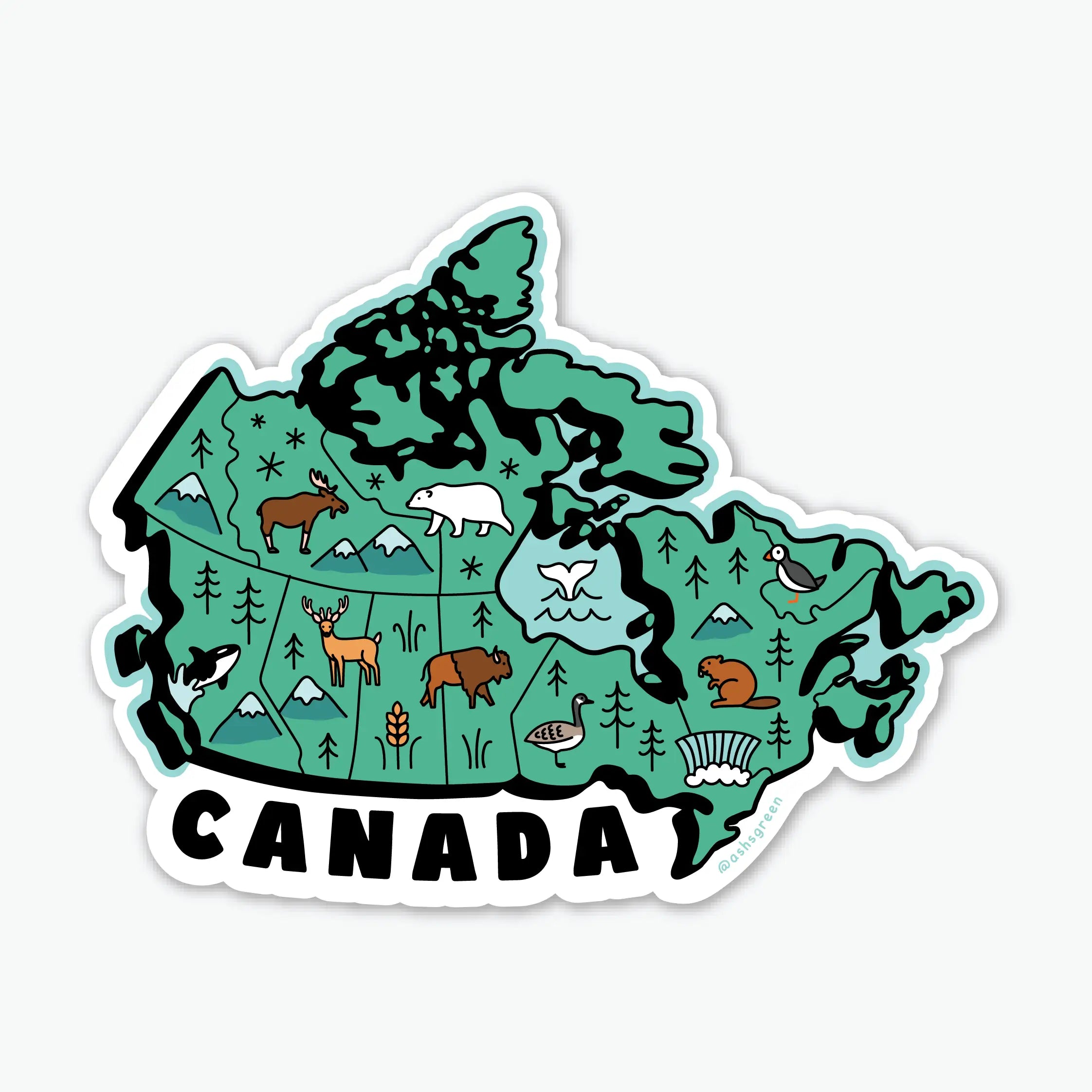 Map of Canada - Vinyl Sticker – Ashleigh Green Studios