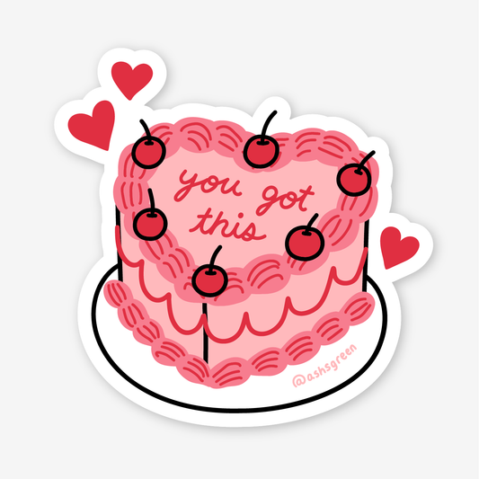 You Got This (heart cake) - Vinyl Sticker