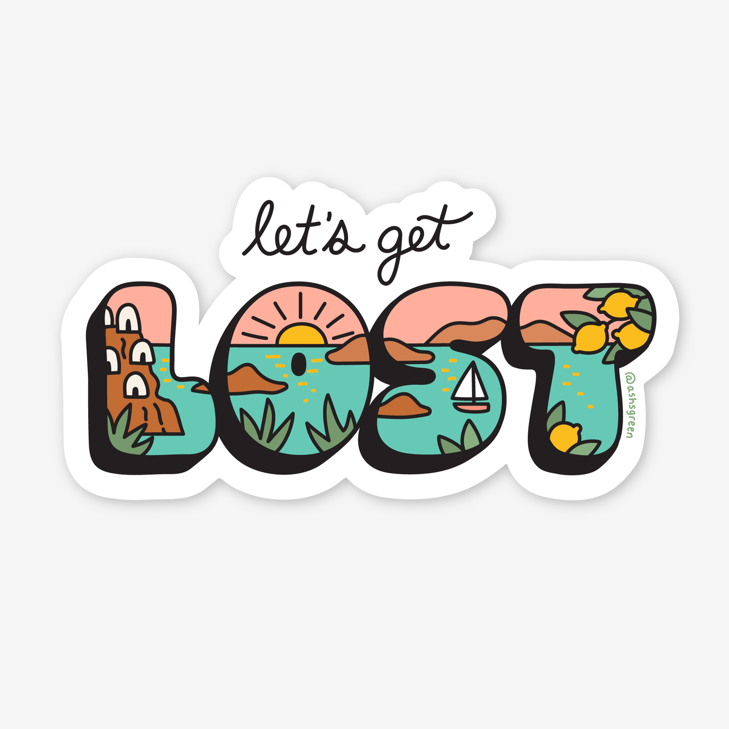 Let's Get Lost - Vinyl Sticker