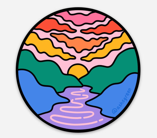 Rainbow Okanagan Sunset - Vinyl Sticker