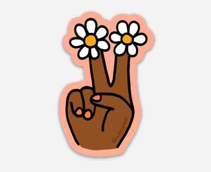 Peace & Flowers - Vinyl Sticker