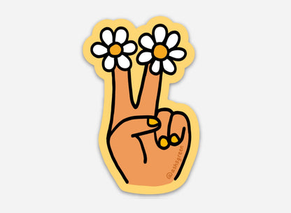 Peace & Flowers - Vinyl Sticker