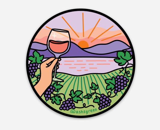 Okanagan Vineyard - Vinyl Sticker