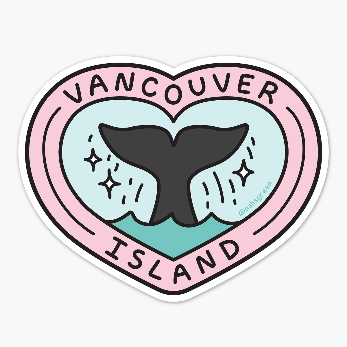 Vancouver Island Whale Tail - Vinyl Sticker